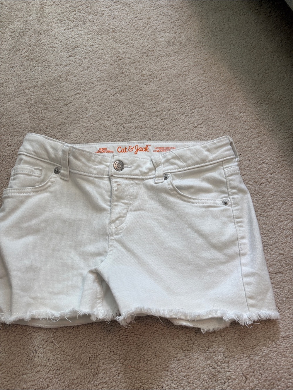 Cat & Jack White Frayed Hem Denim Shorts